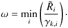 \appendix \setcounter{section}{1} \begin{equation} \omega = \min_{i} \left(\frac{\tilde{R}_i}{\gamma_{k,i}}\right) \cdot \end{equation}
