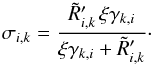\appendix \setcounter{section}{1} \begin{equation} \sigma_{i,k} = \frac{\tilde{R}'_{i,k}\, \xi \gamma_{k,i}}{\xi \gamma_{k,i}+\tilde{R}'_{i,k}} \cdot \end{equation}