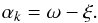 \appendix \setcounter{section}{1} \begin{equation} \alpha_k= \omega-\xi . \end{equation}