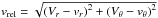 \hbox{$v_{\mathrm{rel}}=\sqrt{\left(V_{r}-v_{r}\right)^{2}+\left(V_{\theta}-v_{\theta}\right)^{2}}$}