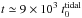 \hbox{$t \simeq 9 \times 10^3~t_0^{\rm tidal}$}