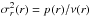 \hbox{$\sigma_r^2(r)=p(r)/\nu(r)$}