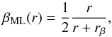 \begin{equation} \beta_{\mathrm{ML}}(r)=\frac{1}{2}\frac{r}{r+r_\beta}, \end{equation}