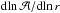 \hbox{$\mathrm{d}\!\ln{\mathcal{A}}/\mathrm{d}\!\ln{r}$}