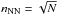\hbox{$n_{\rm NN}=\sqrt N$}