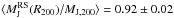 \hbox{$\langle M^{\rm RS}_{\rm J}(R_{200})/M_{\rm J,200}\rangle=0.92\pm0.02$}