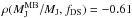 \hbox{$\rho(M_{\rm J}^{\rm MB}/M_{\rm J},f_{\mathrm{DS}})=-0.61$}
