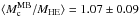 \hbox{$\langle M_{\rm c}^{\rm MB}/M_{\rm HE}\rangle=1.07\pm0.09$}