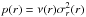 \hbox{$p(r)=\nu(r)\sigma_r^2(r)$}