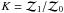 \hbox{$K=\mathcal{Z}_1/\mathcal{Z}_0$}