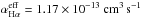 \hbox{$\alpha^{\rm eff}_{\rm H\alpha} = 1.17\times10^{-13}\rm~cm^3\,s^{-1}$}