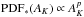 \hbox{$\mathrm{PDF}_*(A_K) \propto A_K^p$}