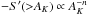 \hbox{$-S'({>}A_K) \propto A_K^{-n}$}