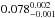 \hbox{$0.078^{0.002}_{-0.001}$}