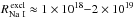 \hbox{$R^{\rm \,excl}_{\rm\nai}\approx1\times10^{18}{-}2\times10^{19}$}