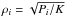 \hbox{$\rho_i=\sqrt{P_i/K}$}
