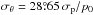 \hbox{$\sigma_{\theta} = 28\fdg65\, \sigma_{\rm p}/p_{0}$}