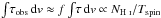 \hbox{$\int\!\tau_{\rm obs}\,{\rm d}v \approx f\int\!\tau\,{\rm d}v \propto N_{\text{\HI}}/T_{\rm spin}$}