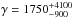 \hbox{$\gtd = 1750\asymErr{+4100}{-900}$}