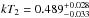 \hbox{$kT_2 = 0.489^{+0.028}_{-0.033}$}