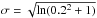 \hbox{$ \sigma = \sqrt{ \ln(0.2^{2}+1)} $}