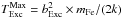 \hbox{$T^{\rm Max}_{\rm Exc}=b_{\rm Exc}^2\times m_{\rm Fe}/(2k)$}