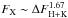 \hbox{$F_{\rm X} \sim \Delta F_{\rm H+K}^{1.67}$}