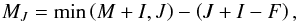 \appendix \setcounter{section}{1} \begin{equation} M_{J}=\min \left( M+I,J\right) -\left( J+I-F\right) , \label{eq -- findmj>0} \end{equation}