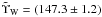 \hbox{$\tilde{\Upsilon}_{\rm W} = (147.3\pm1.2)$}