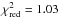 \hbox{$\chi^2_{\rm red}=1.03$}