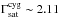 \hbox{$\Gamma_{\rm sat}^{\rm cyg}\sim 2.11$}