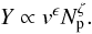 \begin{equation} \label{e3} Y \propto v^\epsilon N_{\rm p}^\zeta. \end{equation}