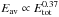 \hbox{$\Eav \propto \Etot^{0.37}$}