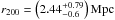 \hbox{$r_{200}=\left(2.44_{-0.6}^{+0.79}\right)\textnormal{Mpc}$}