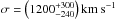 \hbox{$\sigma=\left(1200_{-240}^{+300}\right)\textnormal{km~s}^{-1}$}