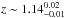 \hbox{$z\sim1.14^{0.02}_{-0.01}$}