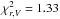 \hbox{$\chi^2_{r,V} = 1.33$}