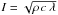 \hbox{$I=\sqrt{\rho\,c\,\lambda}$}