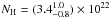 \hbox{$N_{\rm H}=(3.4_{-0.8}^{1.0})\times10^{22}$}