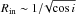 \hbox{$R_{\rm in} \sim 1/\!\sqrt{\cos{i}}$}