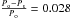 \hbox{$\frac{P_{\rm o} - P_{\rm s}}{ P_{\rm o}} =0.028$}
