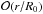 \hbox{$\mathcal{O}(r/R_0)$}