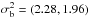 \hbox{$\sigma_{\rm b}^2 = (2.28, 1.96)$}