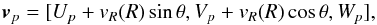 \appendix \setcounter{section}{2} \begin{equation} \vec{v}_p = [U_p+v_R(R)\sin\theta,V_p+v_R(R)\cos\theta,W_p], \label{e:vpulsar} \end{equation}