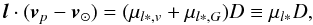 \appendix \setcounter{section}{2} \begin{equation} \vec{l}\cdot(\vec{v}_p-\vec{v}_\odot) = (\mu_{l*,v}+\mu_{l*,G}) D \equiv \mu_{l*}D, \label{e:vlobs} \end{equation}