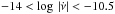 \hbox{$-14 < \log\,|\dot{\nu}| < -10.5$}