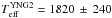 \hbox{$T_{\rm eff}^{\rm YNG2}=1820\,\pm\,240$}