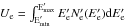 \hbox{$U_{\rm e}=\int_{\rm E^{\prime}_{\rm min}}^{\rm E^{\prime}_{\rm max}}E^{\prime}_{\rm e} N^{\prime}_{\rm e}(E^{\prime}_{\rm e}){\rm d}E^{\prime}_{\rm e}$}