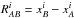 \hbox{$R^i_{AB}=x^i_B-x^i_A$}