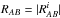 \hbox{$R_{AB}=\vert {R^i_{AB}} \vert$}